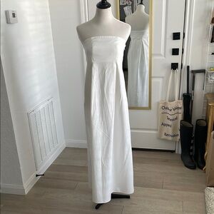 Future Collective White Strapless Maxi Dress